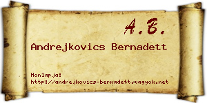 Andrejkovics Bernadett névjegykártya